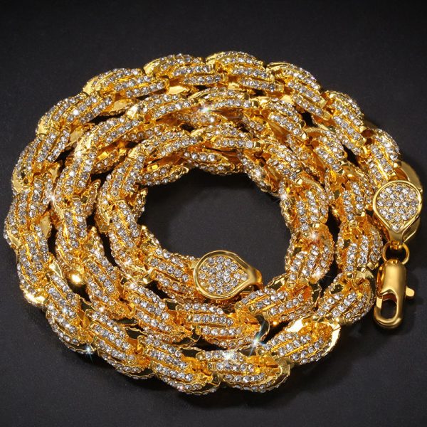 LIKEGOLD 9mm Iced Out Diamond Rope Chain - Image 3